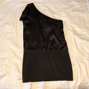 Theory one shoulder mini dress